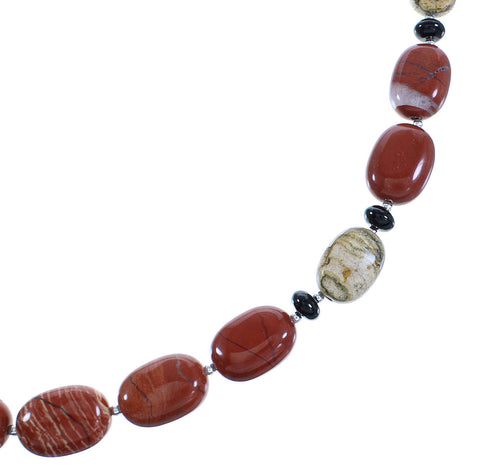 Sterling Silver Multicolor Navajo Bead Necklace AX100295